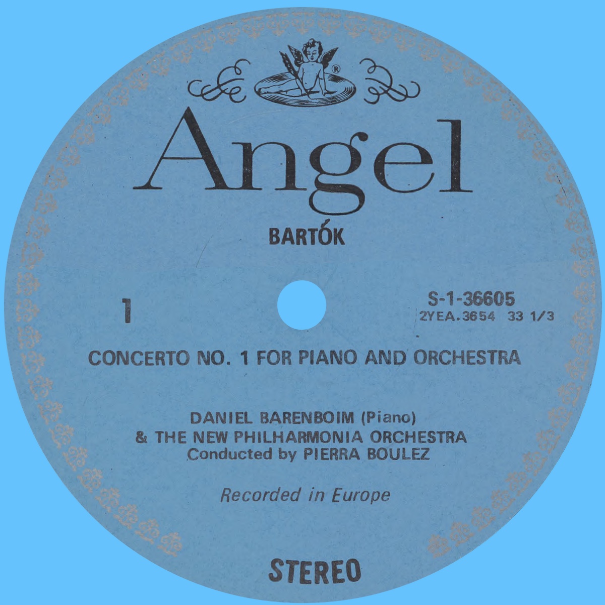 Étiquette recto du disque Angel S 36605