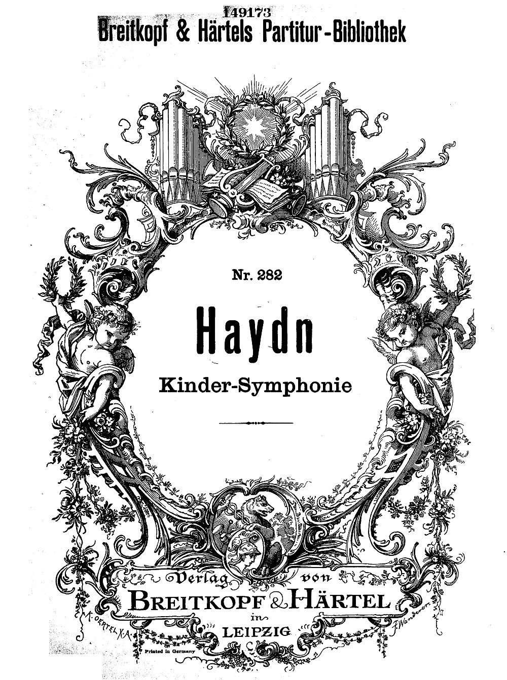 Edmund Angerer, Symph. jouets, page de couverture de la partition