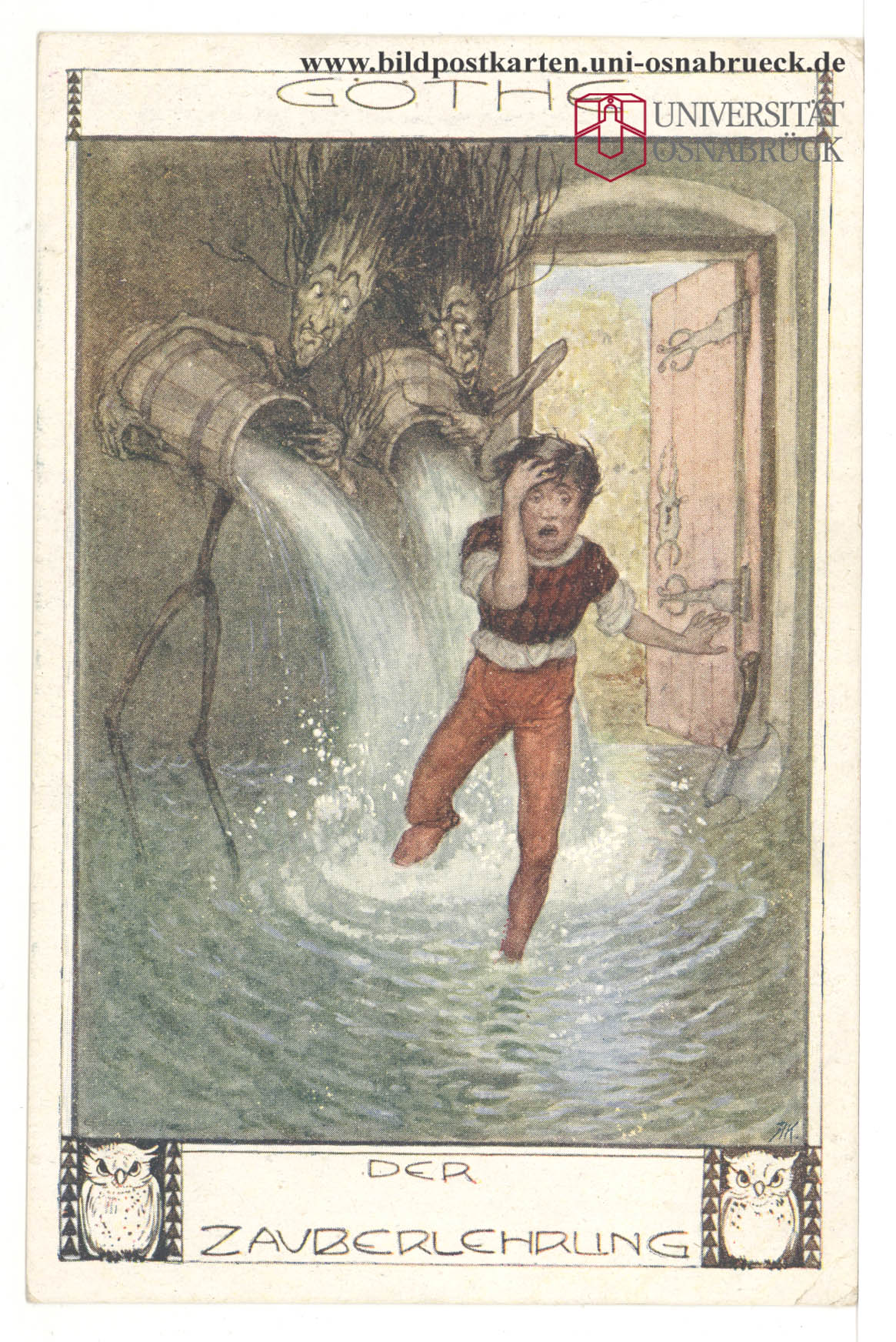 Illustration de l'Apprenti Sorcier, B.K.W.I. 885-4, http://www.bildpostkarten.uni-osnabrueck.de/displayimage.php?pos=-14555, cliquer pour une vue agrandie