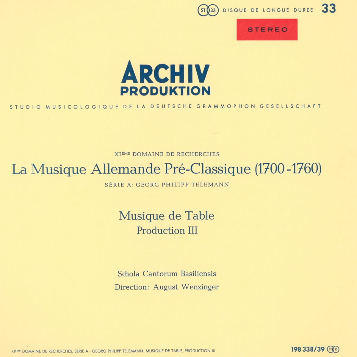 Recto de l'album Archiv Produktion SAPM 198338/39