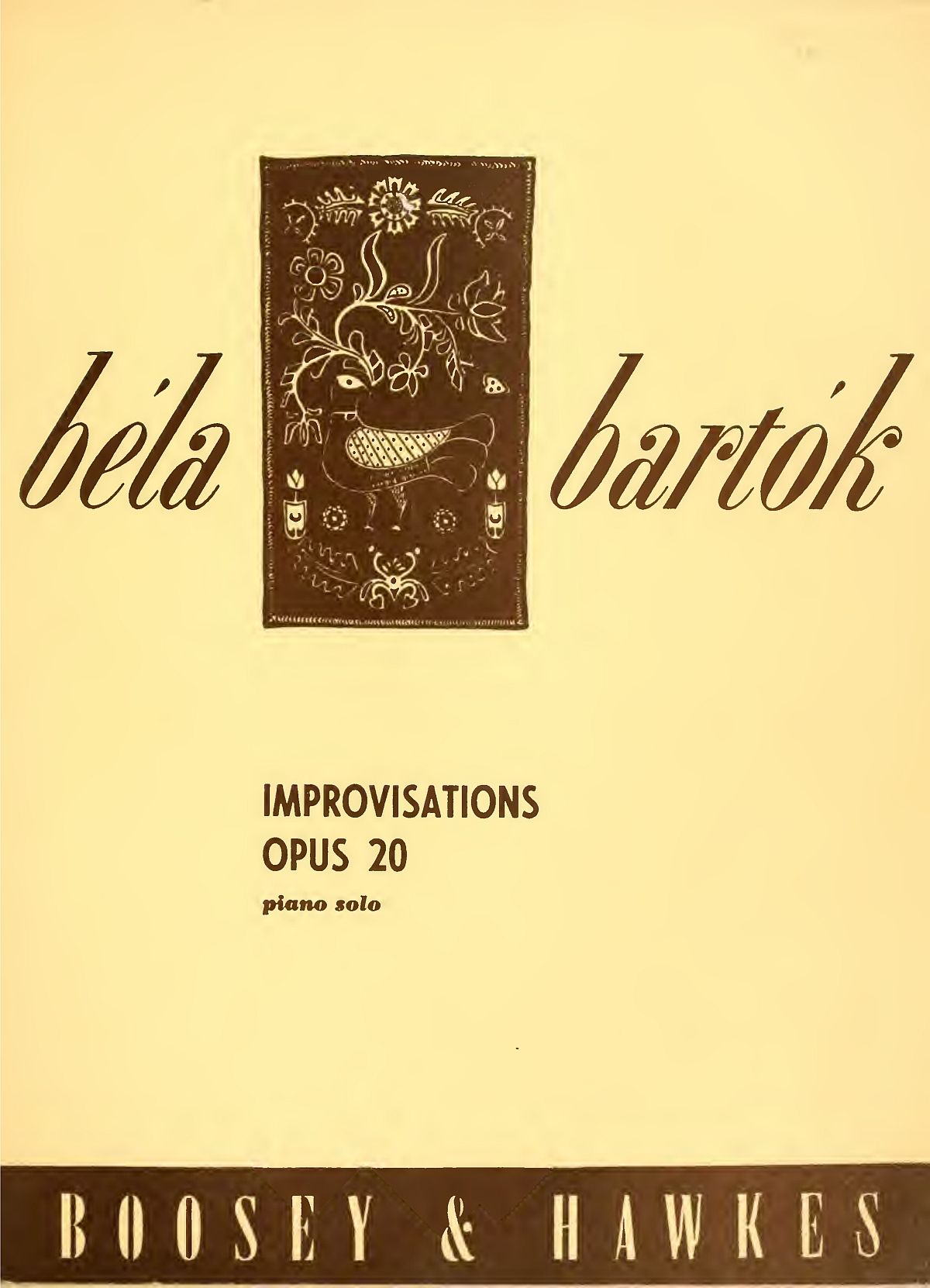 Bela BARTOK, Opus 20, page de couverture de la partition