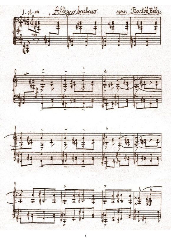 Béla Bartók, 1ère page de la partition, manuscrit holographe env. 1911
