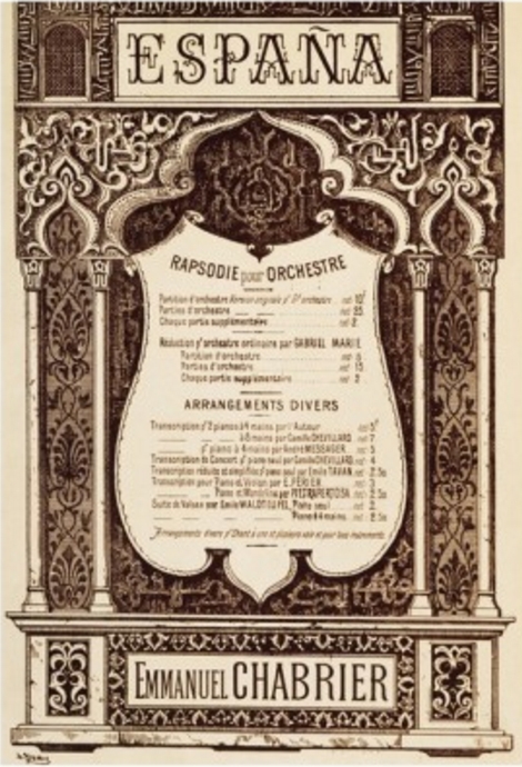 Espana d'Emmanuel Chabrier, Paris: Enoch, Frères et Costallat, n.d.(1884), cliquer pour une vue agrandie