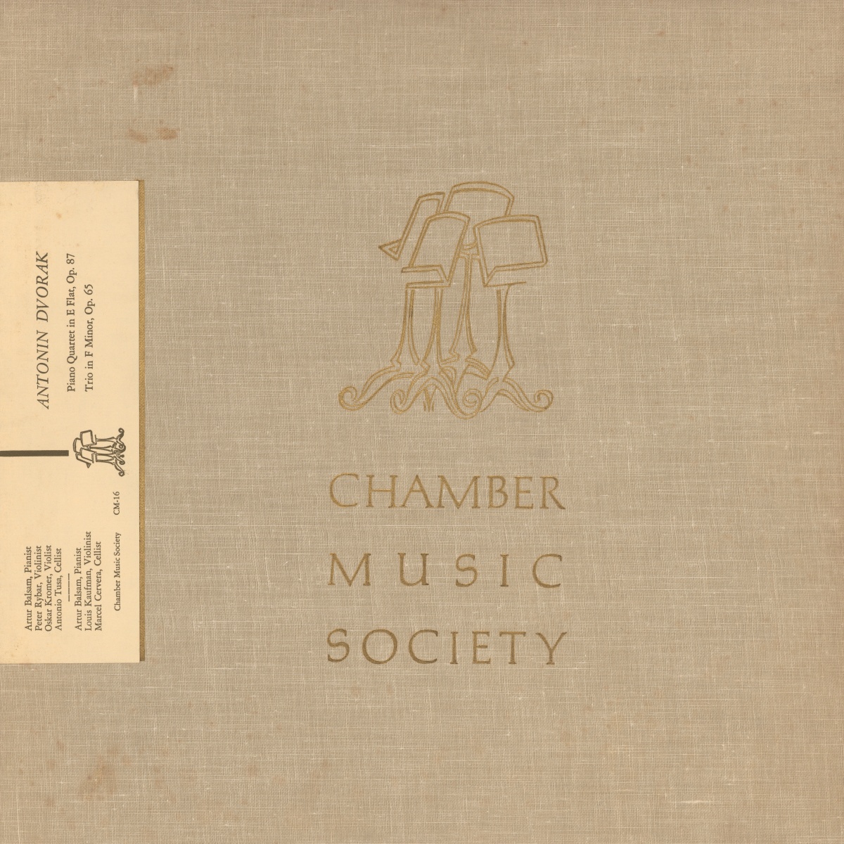 Recto de la pochette du disque Chamber Music Society CM-16