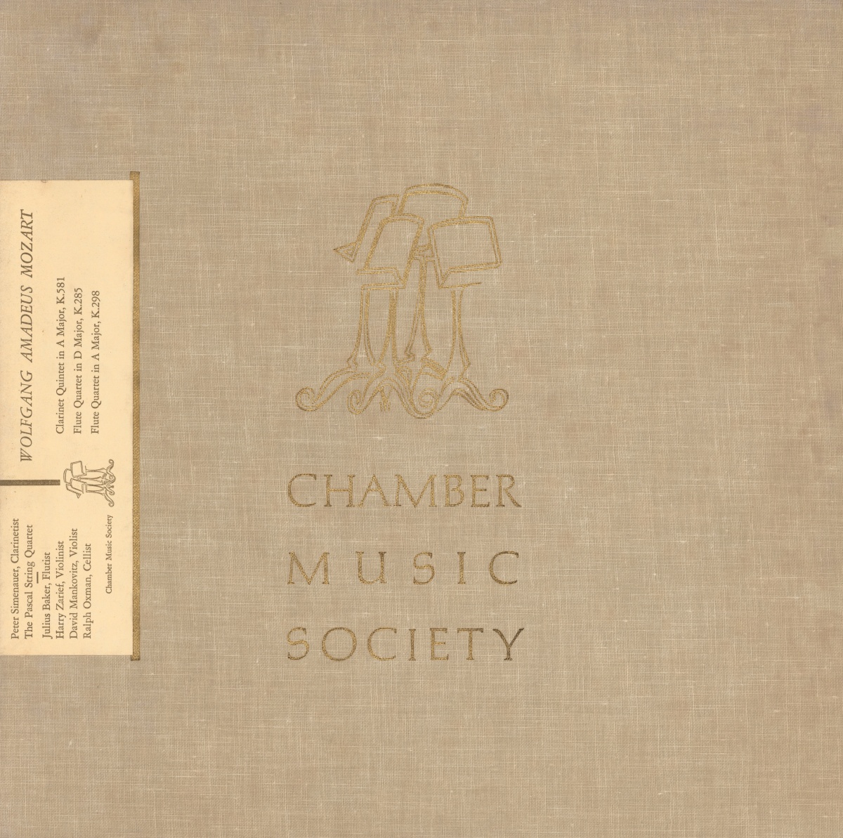 Recto de la pochette du disque Chamber Music Society CM-2