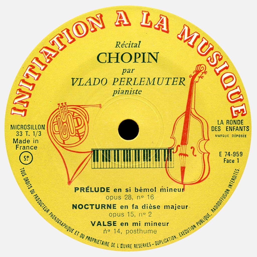 La Ronde Des Enfants, série Initiation à la musique E 74-959, étiquette face 1, clicquer pour voir l'original