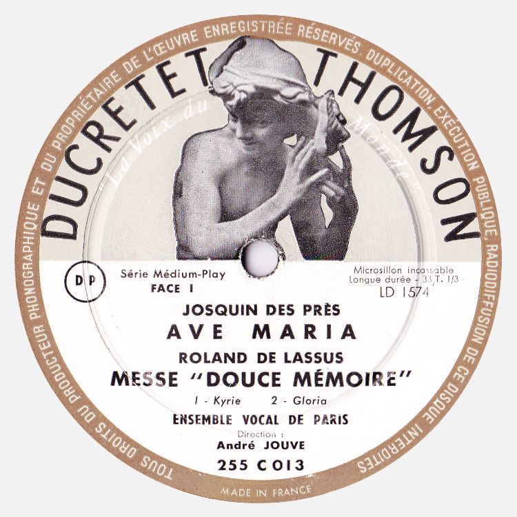 Étiquette 1ère face disque Ducretet-Thomson 255 C 013, photo de Benoît du Quartier des Archives