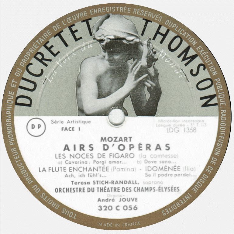 Vue agrandie (ouvre une nouvelle fenêtre) de l'étiquette 1ère face du disque Ducretet-Thomson 320 C 056