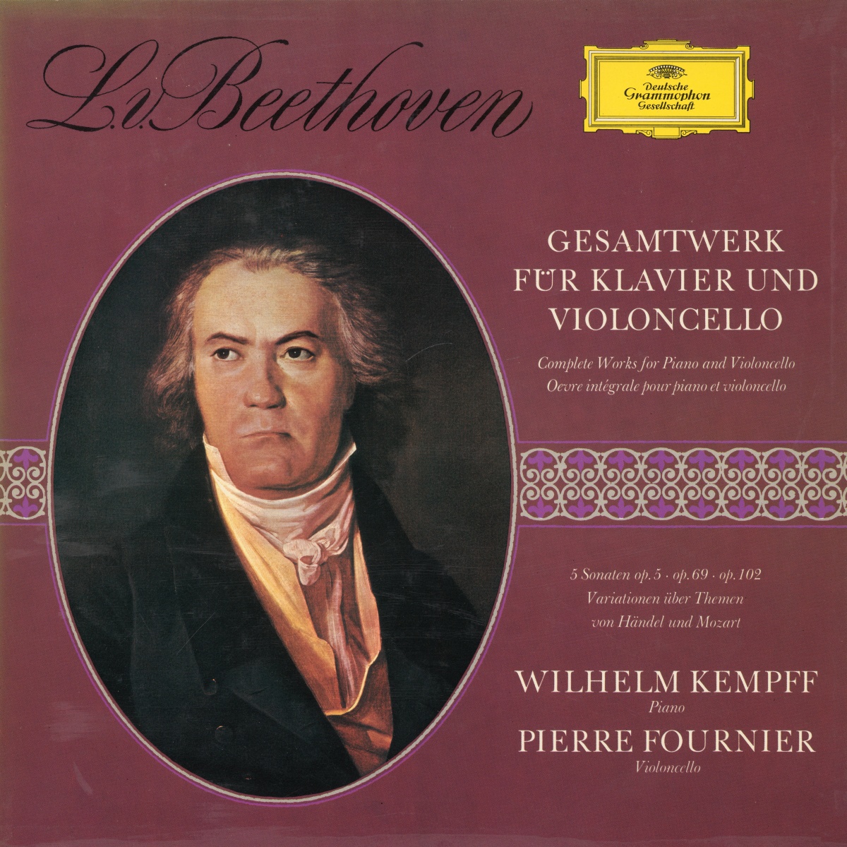 Recto du coffret Deutsche Grammophon 138-993--95, avec un extrait d'une peinture de Ferdinand Georg Waldmüller