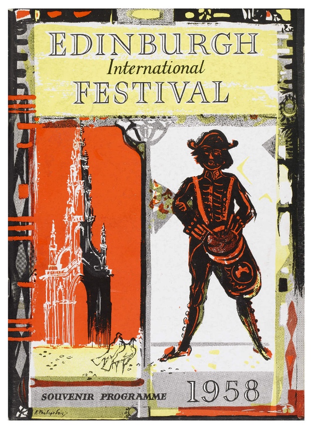 La couverture du programme du festival de 1958 présente un dessin incorporant le Scott Monument et un soldat jouant du tambour