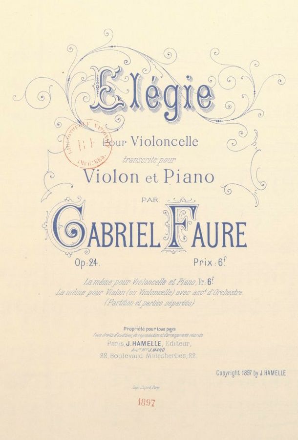 Page de garde de la partition de l'édition de 1897, clicquer pour voir l'original