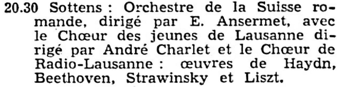 Extrait de la Gazette du 8 avril 1958, page 3, programme radio