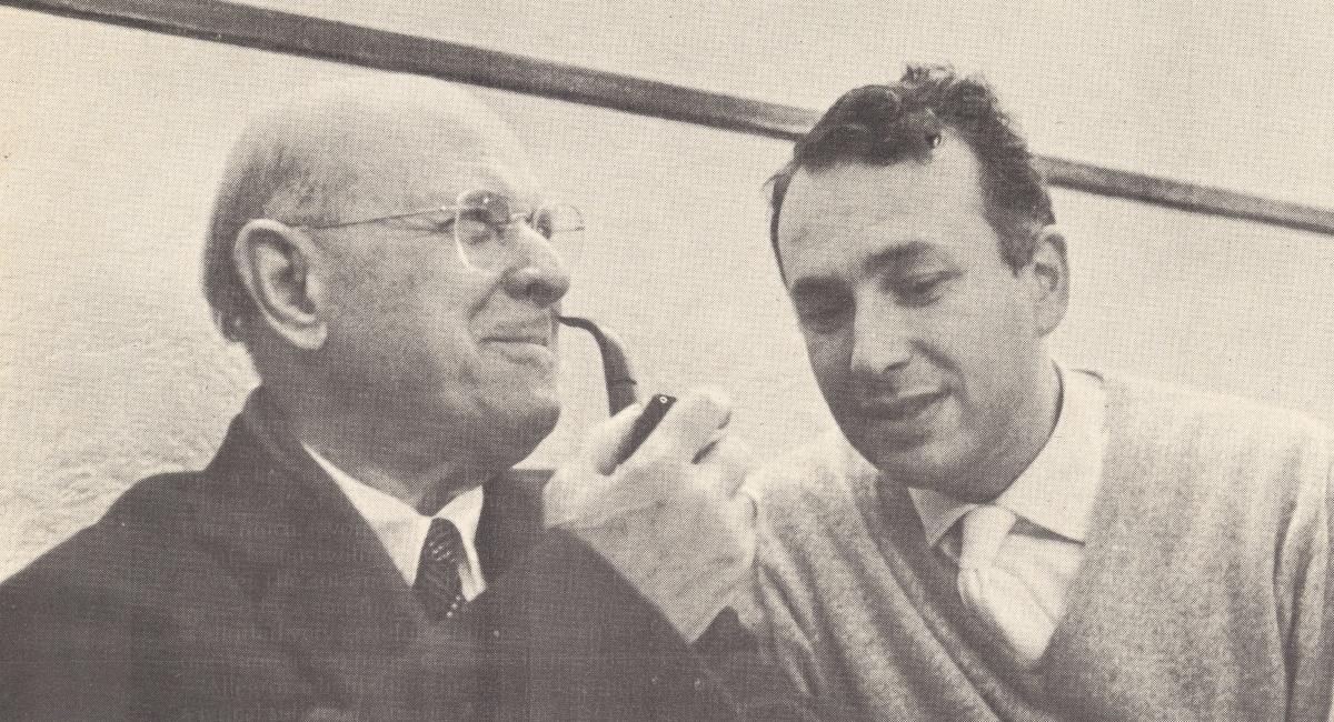 Maurice GENDRON et Pablo CASALS, un portrait fait par DON HUNSTEIN publié en 1961 au recto de la pochette du disque Epic LC 3817