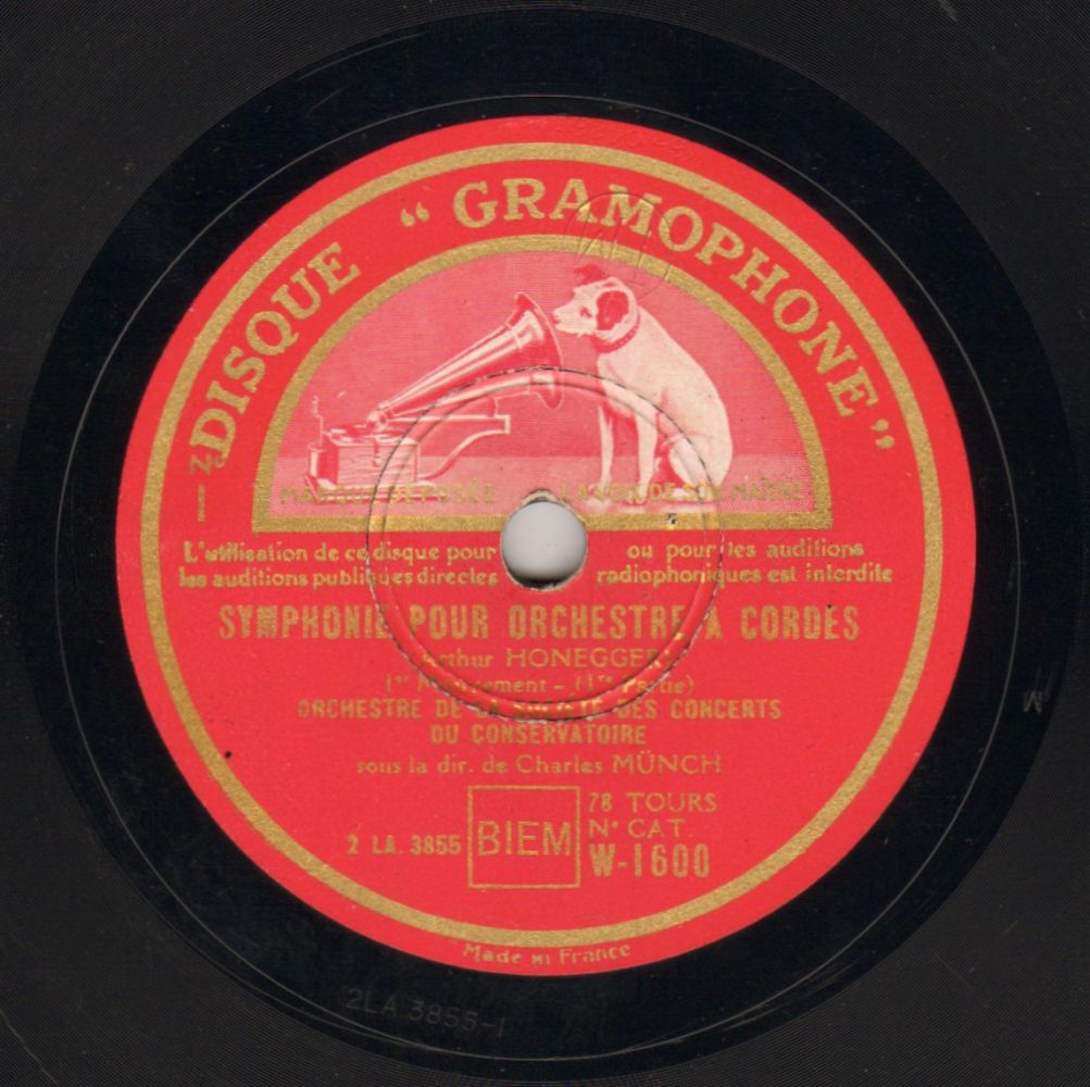 Étiquette d'un des disques 78tours Gramophone W 1600 - W 1602, Satyr 78 rpm collection