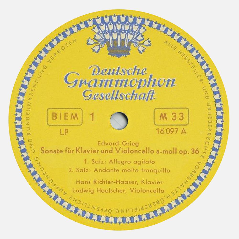 Deutsche Grammophon LP 16097, étiquette face 1, clicquer pour une vue agrandie