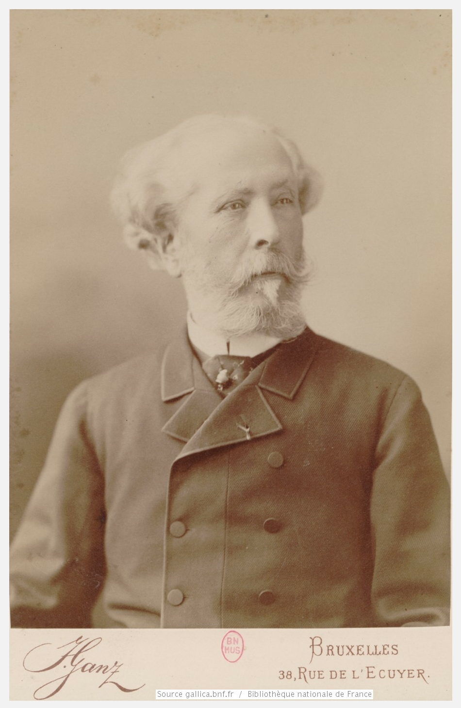 Edouard Lalo, photographe: J. Ganz, Bruxelles, 1887, Format: 1 photogr. pos. 16,5 x 11 cm, Droits: domaine public, Identifiant: ark:/12148/btv1b84216519, Source: Bibliothèque nationale de France, département Musique, Est.Lalo002, cliquer pour une vue agrandie