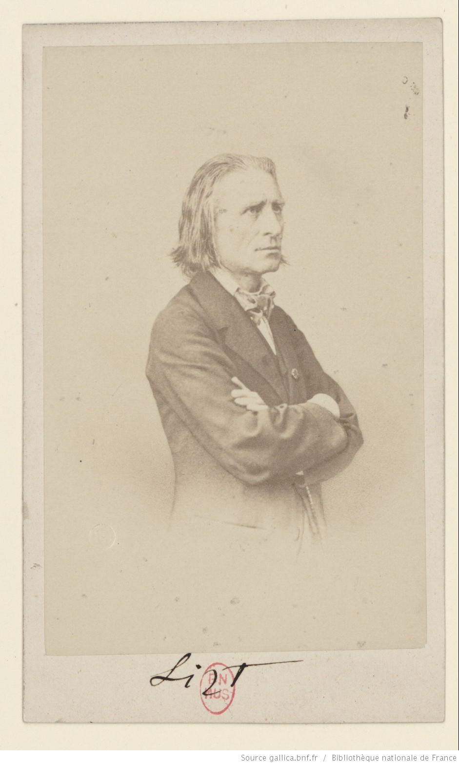 Franz Liszt, portrait photographique, cachet 
