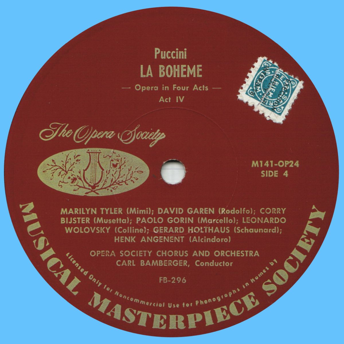 Musical Masterpiece Society» M141-OP24, étiquette verso du 2e disque