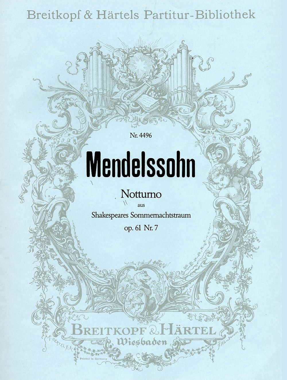 page de garde de la partition du nocturne, Breitkopf und Härtel, No.4496
