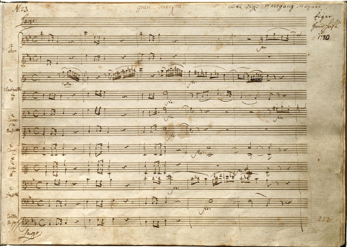 Première page de la partition manuscrite conservée à la Bibliothèque du Congrès à Washington