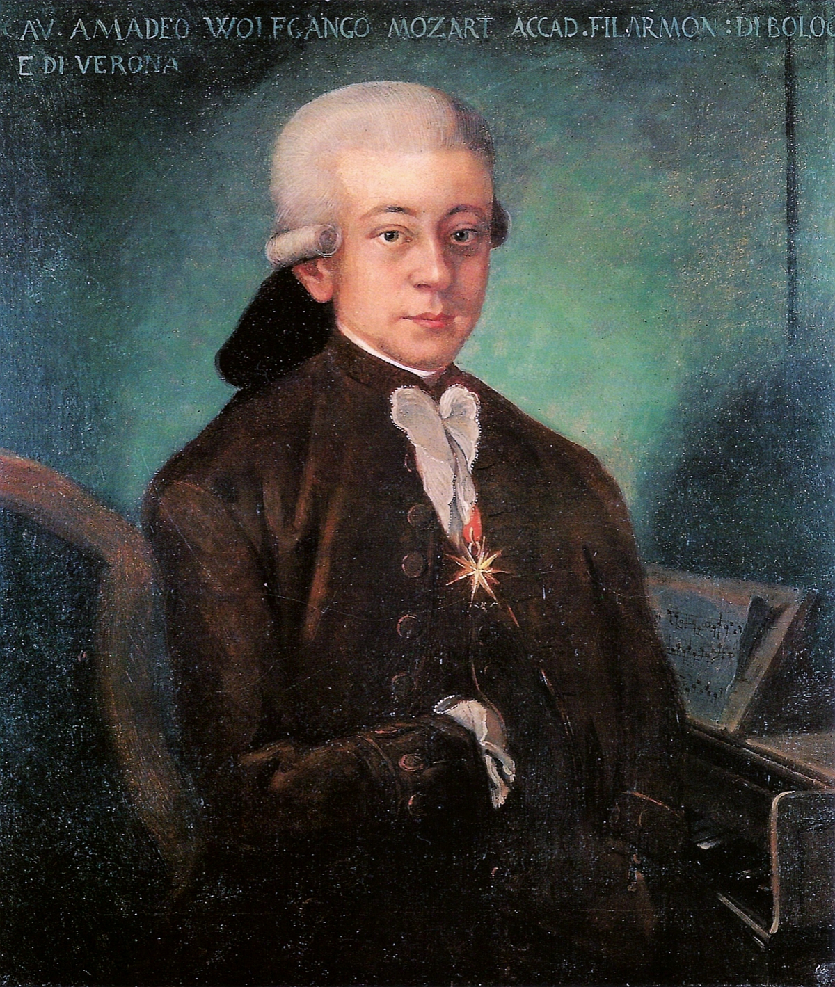 MOZART, portrait connu sous le nom de «Mozart de Bologne», clicquer pour une vue agrandie