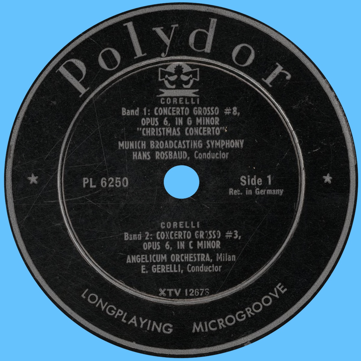 Étiquette recto du disque Polydor Vox PL 6250
