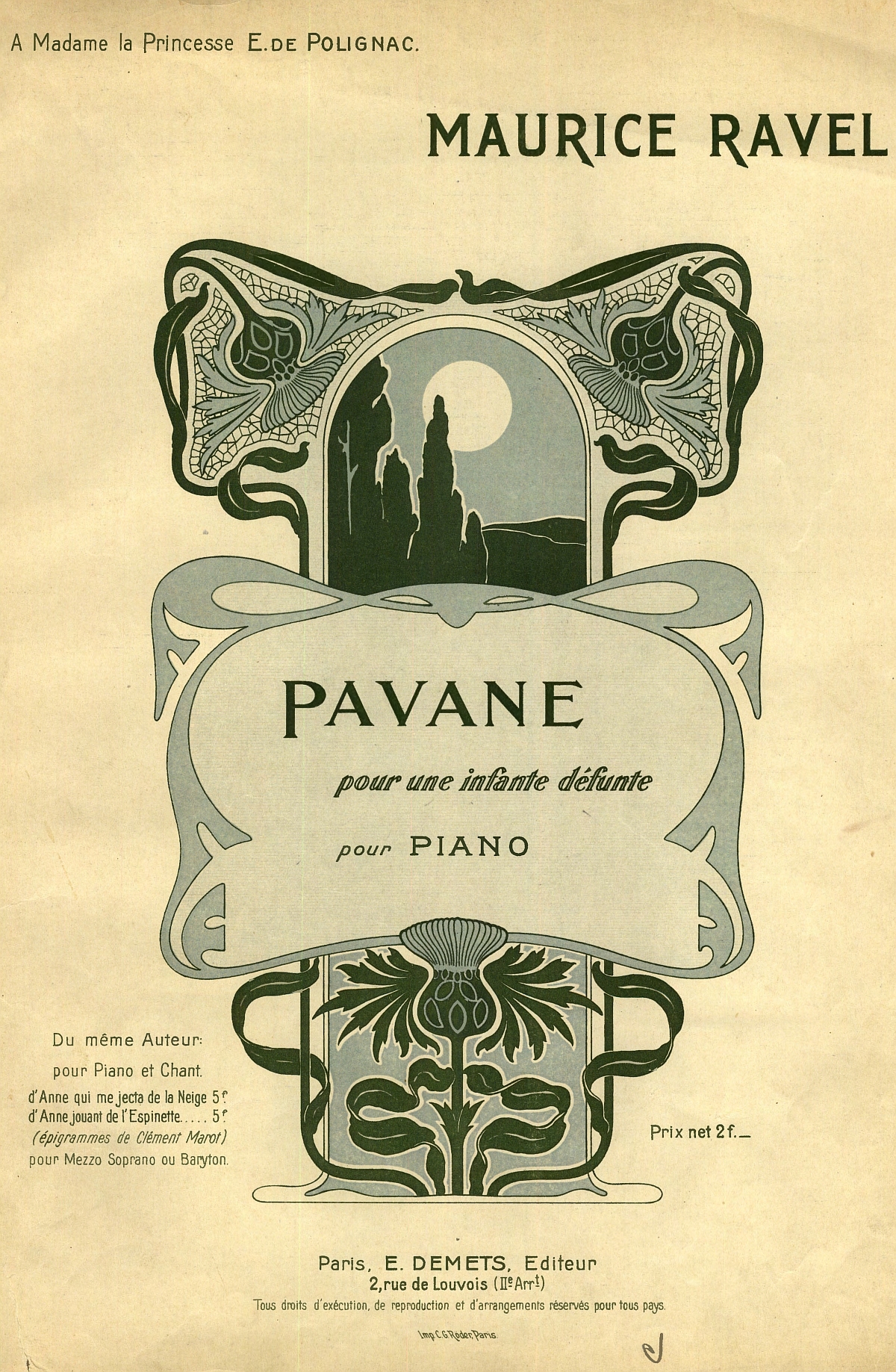 Page de couverture de la première édition, Paris: E. Demets, 1899. Plate E. 623 D. (Sibley Mirroring Project)