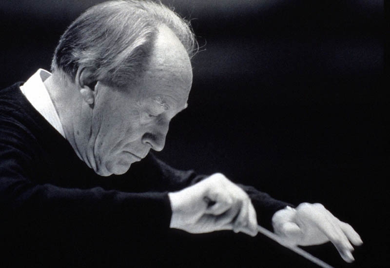 Paul Sacher, 26 avril 1986, lors d'un concert donné à la clinique universitaire de psychiatrie de Zurich, photographe inconnu