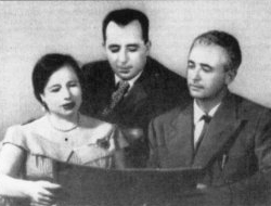 Le trio SANTOLIQUIDO, de gauche à droite Ornella SANTOLIQUIDO, Arrigo PELLICCIA, Massimo AMFITEATROF