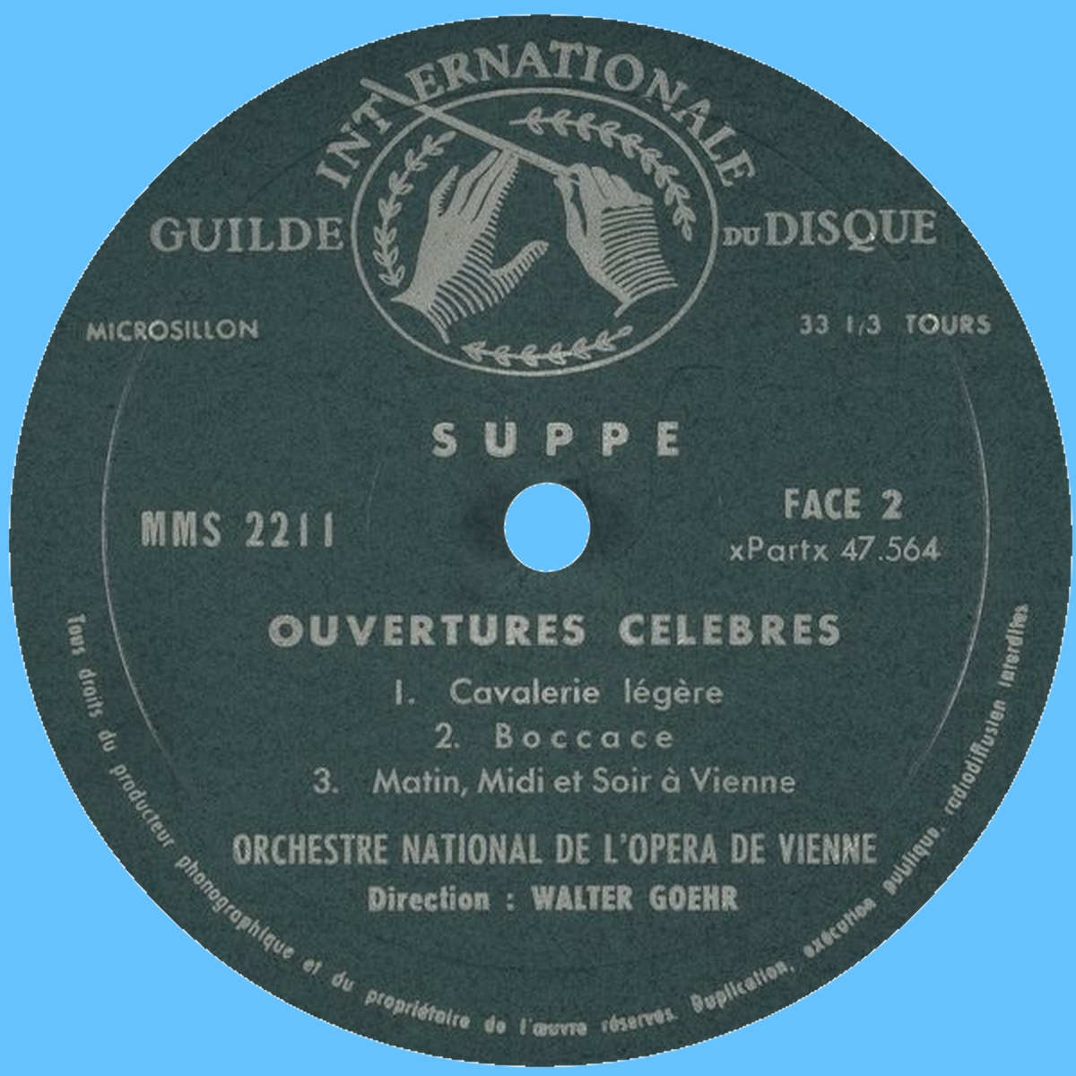 Étiquette verso du disque MMS 2211