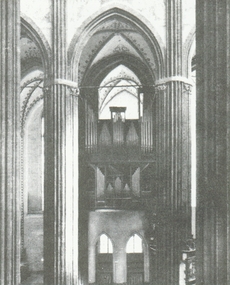 orgue de la chapelle de la Danse macabre (Totentanz) de Lübeck, cliquer pour une vue agrandie