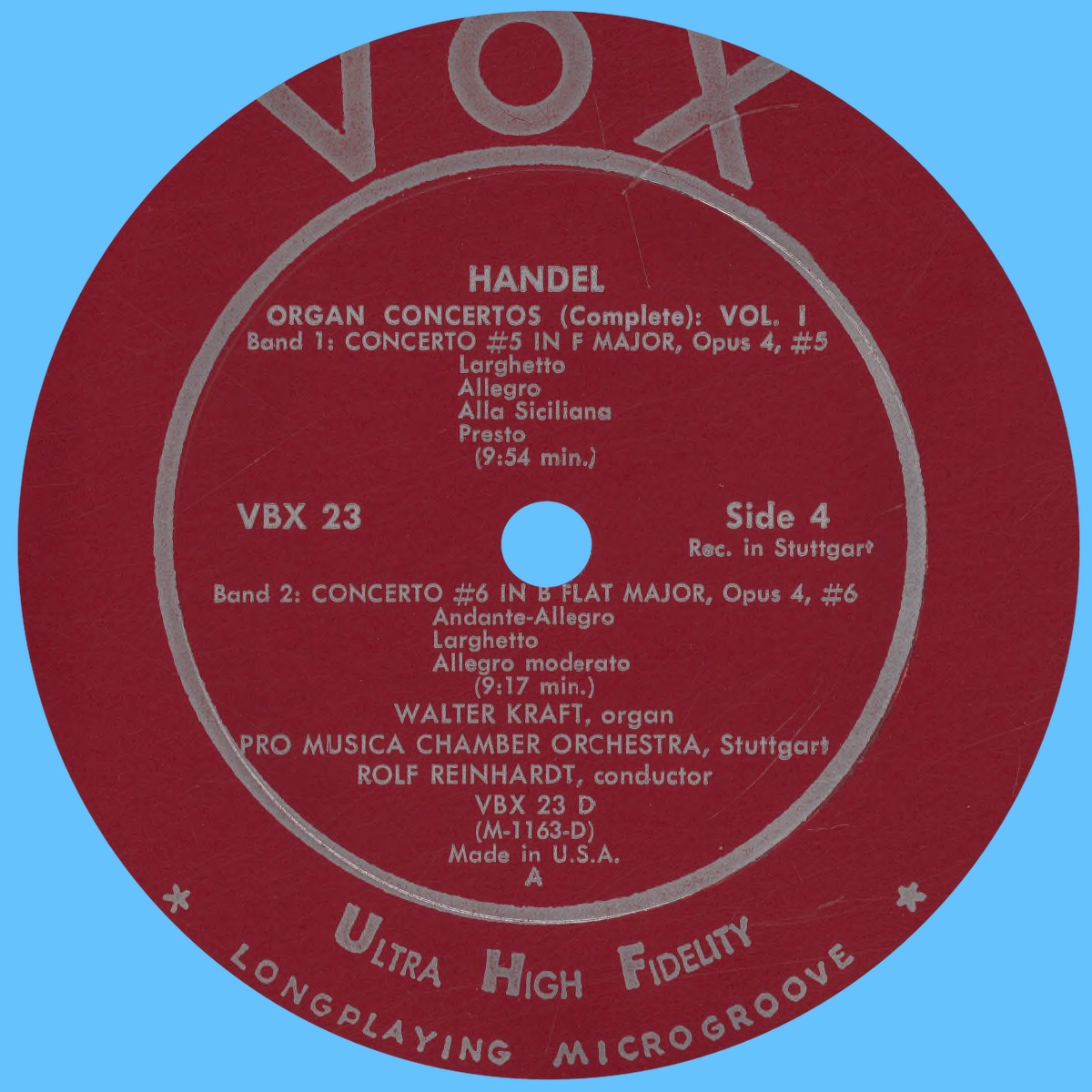 Étiquette verso du second disque du coffret VOX VBX 23