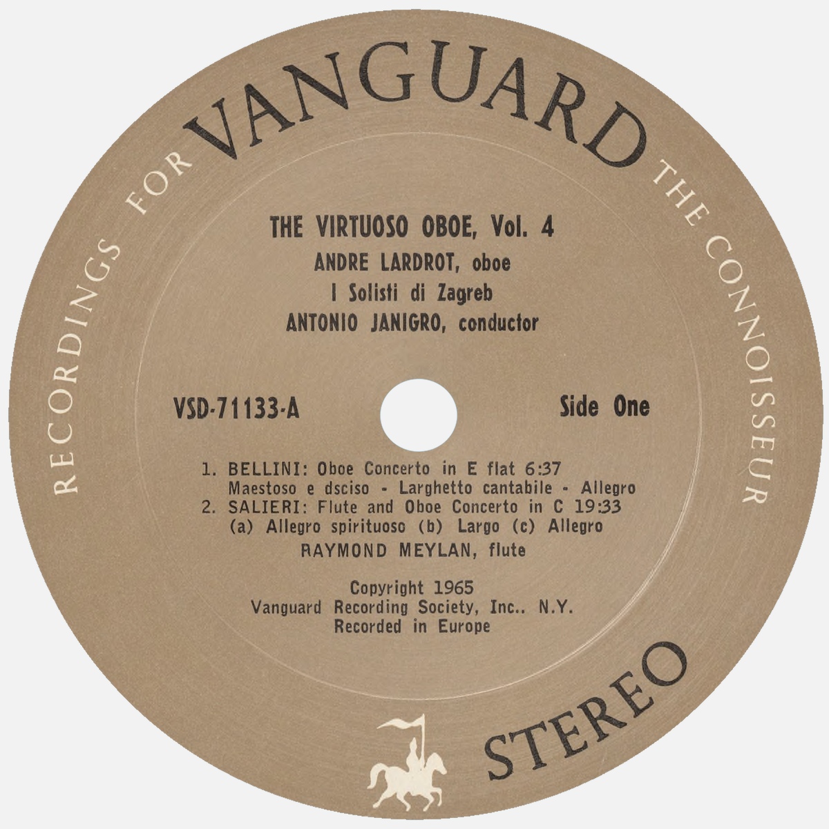 Étiquette recto du disque Vanguard VSD 71133
