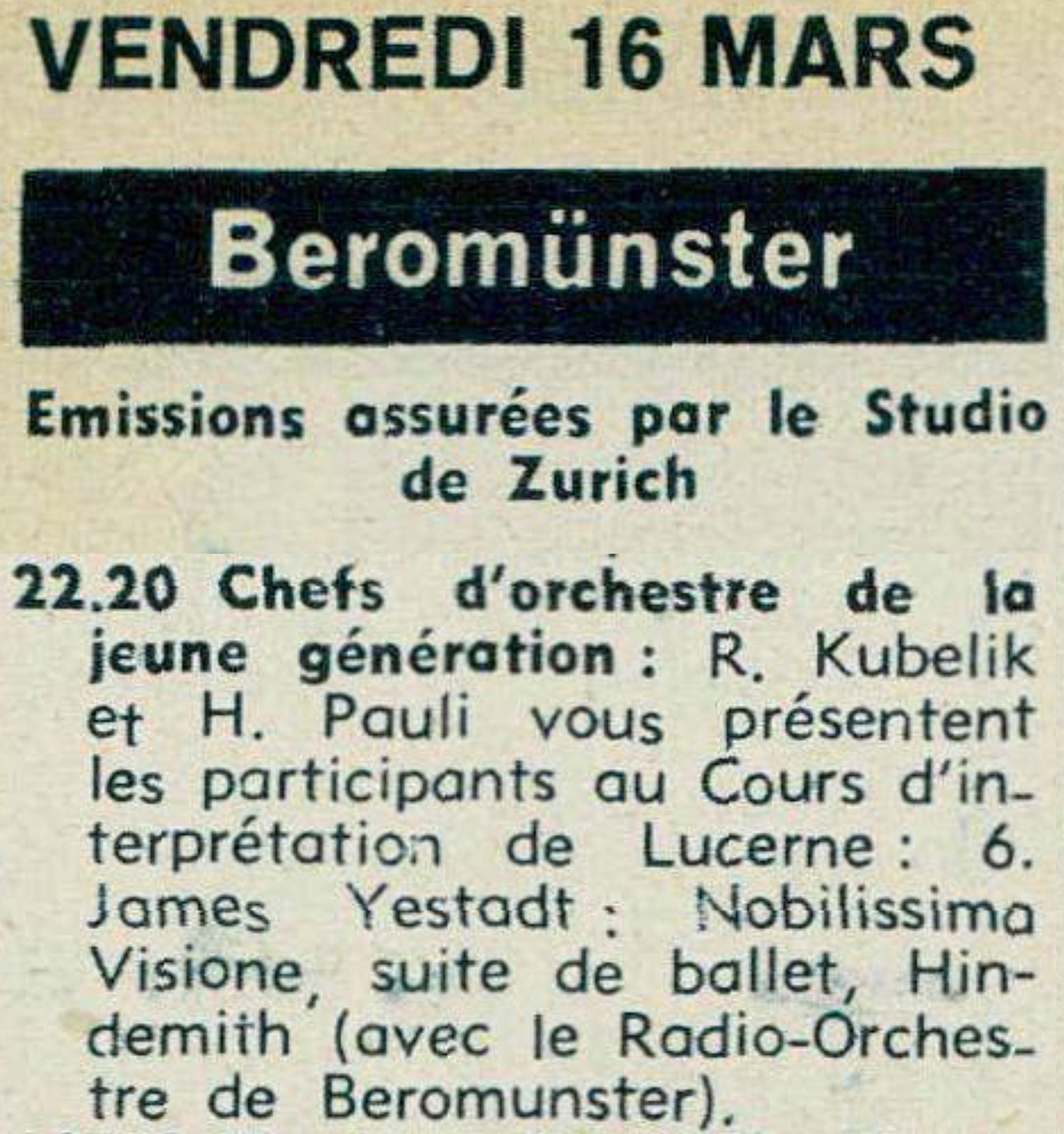 Montage d'extraits de la revue „Radio TV Je vois tout“ No. 10 du 8 mars 1962, page 58