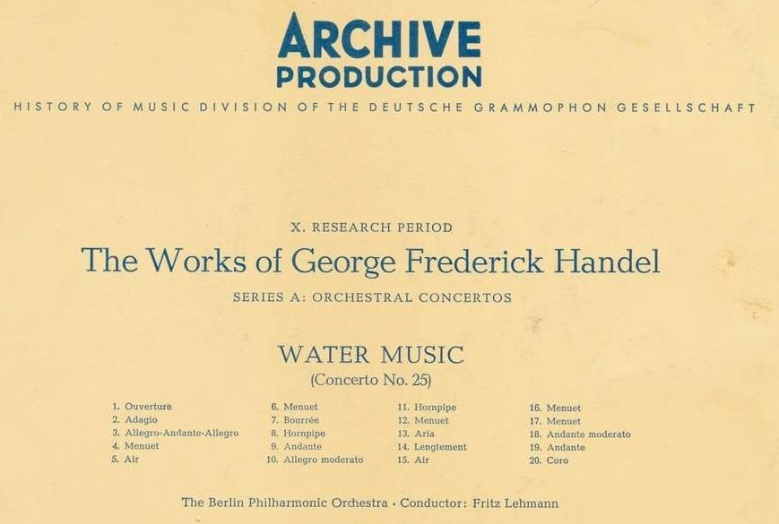 Haendel Wassermusik ArchivProd 1