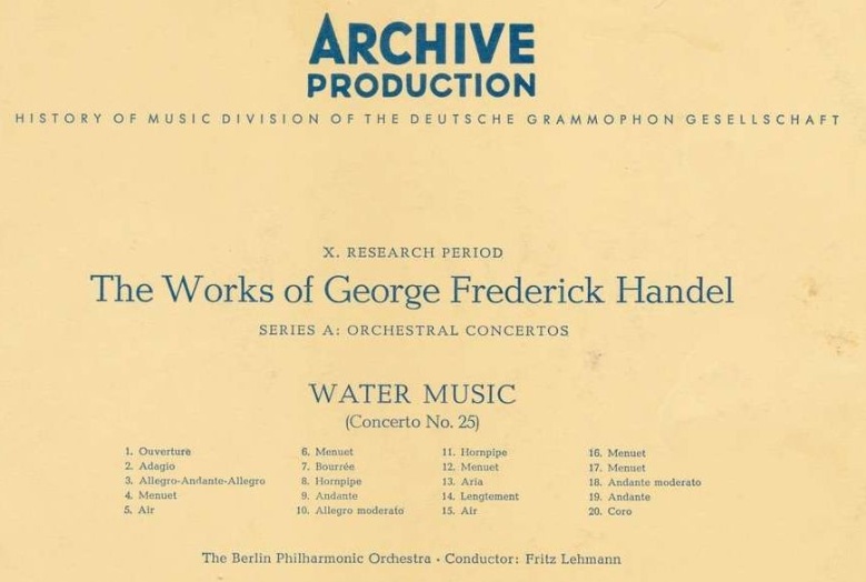 Haendel Wassermusik ArchivProd 1