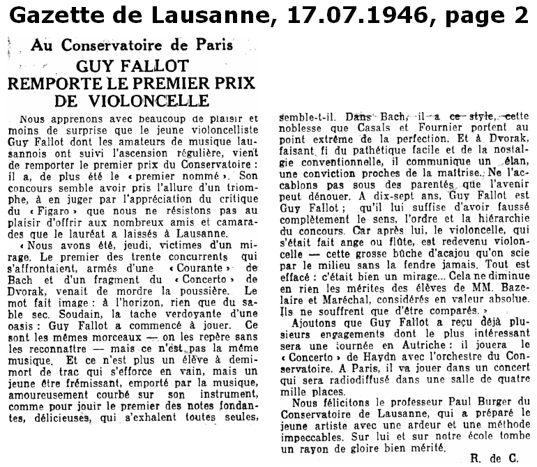 Fallot Guy Gazette de Lausanne 17 07 1946 Page 2