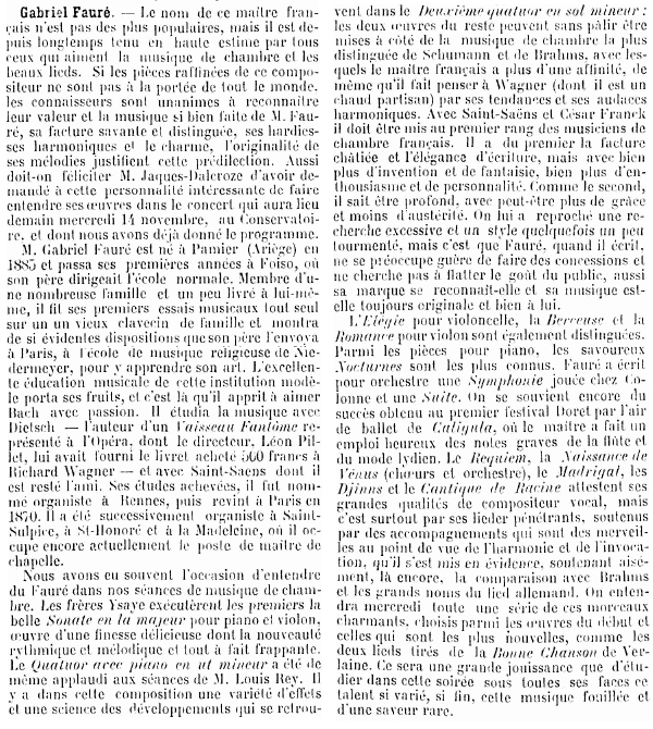 Faure Gabriel Journal de Geneve 13 11 1894 page 3
