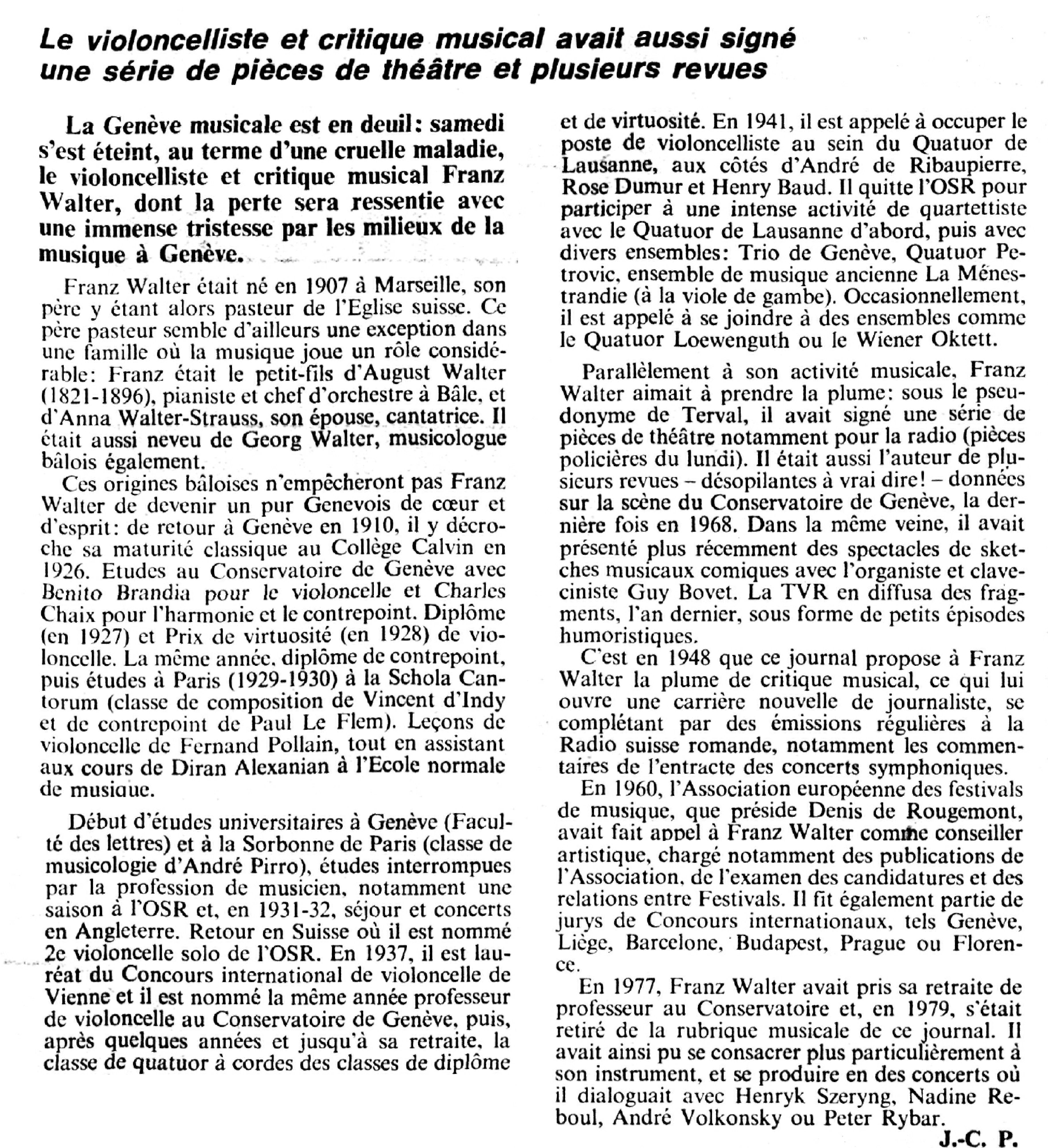 Walter Franz JDG 1984 10 02 page 23 J C P b