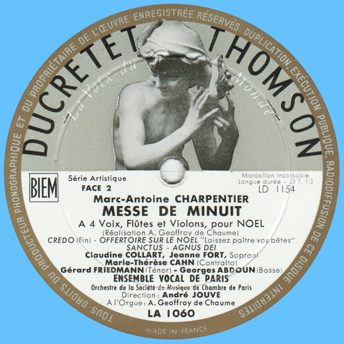 Ducretet-Thomson LA 1060,  étiquette verso