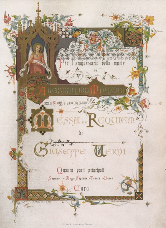 Giuseppe Verdi, Messa da requiem, Page de couverture de la partition, édition 1874