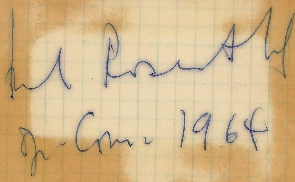 Autographe de Manuel Rosenthal provenant de la collection privée de Daniel Achache: 1964, à l'Opéra-Comique à Paris, Manuel Rosenthal venait de diriger l'opéra Zoroastre de Jean-Philippe Rameau