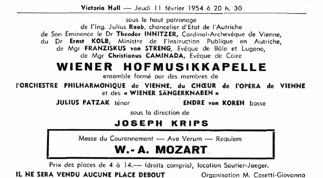 Mozart KV 626 Geneve Journal de Geneve 29 01 1954 Page 8